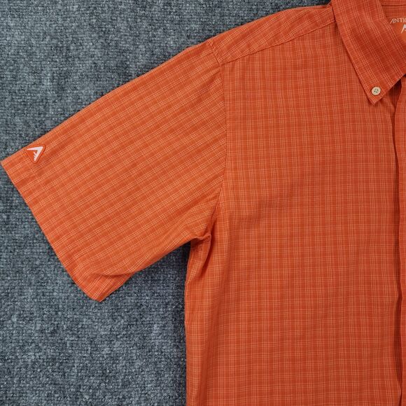 Clemson Tigers Shirt Mens Medium Orange Plaid Casual Short Sleeve Button Down - Picture 11 of 15